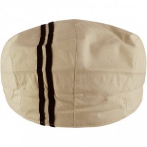 Newsboy Caps Men's Women's Unisex 100% Cotton Double Striped Newsboy Cap Gatsby Hat - Beige - CM11MEJFN13 $11.77