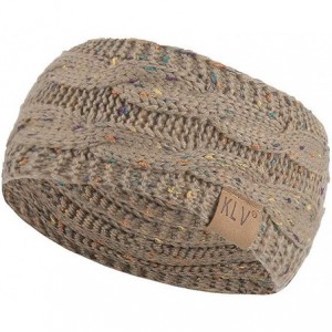 Cold Weather Headbands Womens Ear Warmers Headbands Winter Warm Fuzzy Cable Knit Head Wrap Gifts - Khaki - CA18AHORKAU $18.19