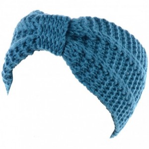Cold Weather Headbands Womens Winter Chic Turban Bowknot/Floral Crochet Knit Headband Ear Warmer - Teal - CQ185C4REQC $21.35