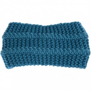Cold Weather Headbands Womens Winter Chic Turban Bowknot/Floral Crochet Knit Headband Ear Warmer - Teal - CQ185C4REQC $7.70