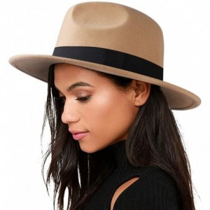 Fedoras Fedora Hats for Men Women 100% Australian Wool Felt Wide Brim Hat Leather Belt Crushable Packable - CG18UCANTAK $27.90