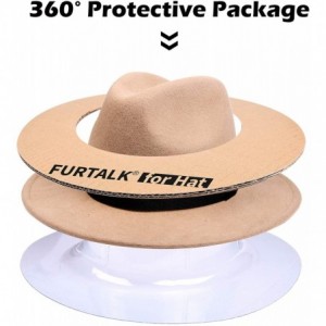 Fedoras Fedora Hats for Men Women 100% Australian Wool Felt Wide Brim Hat Leather Belt Crushable Packable - CG18UCANTAK $27.90