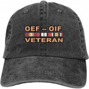 Baseball Caps Operations Enduring Freedom (OEF) and Iraqi Freedom (OIF) Veteran Denim Hats Baseball Cap Dad Hat - Black - CR1...