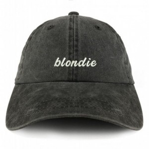 Baseball Caps Blondie Embroidered Pigment Dyed Unstructured Cap - Black - CM18D453EA7 $40.26