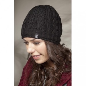 Skullies & Beanies Women's Thermal Fleece Cable Knit Winter Hat 3.4 Tog - One Size - Light Grey - CK1225SGEX3 $22.27
