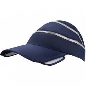Visors Womens Summer Wide Brim UV Mesh Empty Top Sun Hat Cap with Retractable Visor - Navy - C918DXRE7SQ $25.78