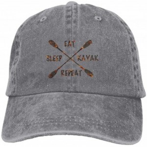 Baseball Caps Eat Sleep River Kayak Adult Sport Adjustable Baseball Cap Cowboy Hat - Royalblue - CP189ZL8K03 $18.33