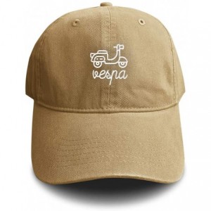 Baseball Caps Vespa Baseball Cap Embroidered Dad Hats Unisex Size Adjustable Strap Back Soft Cotton - Khaki - CE18XO738S3 $40.99