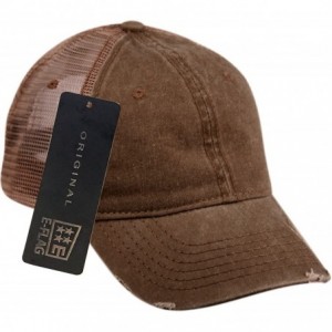 Baseball Caps Low Profile Unstructured HAT Twill Distressed MESH Trucker CAPS - Brown - CF12NV8PJAU $24.18