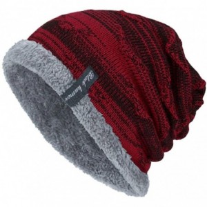 Skullies & Beanies Black Humor Unisex Winter Knitting Skull Cap Wool Slouchy Beanie Hat - Red - CC188NXX9AS $18.98