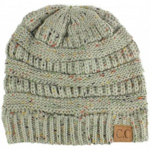 Skullies & Beanies Winter Trendy Soft Cable Knit Stretchy Warm Ribbed Beanie Skully Ski Hat Cap - Confetti Gray - CD18IC69SCM...