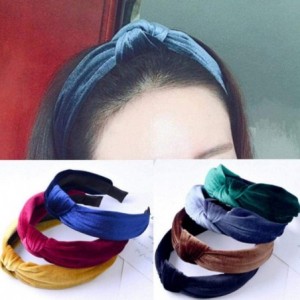 Headbands Womens Headband Velvet Holiday Hairband - Coffee - C318HL4G0NI $9.61
