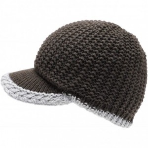 Skullies & Beanies Women's Knitted Newsboy Hat Double Layer Visor Beanie Cap with Soft Warm Fleece Lining - CA194YIHUTR $15.79
