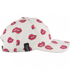 Baseball Caps Floral Print Baseball Cap Adjustable Snapback Six Panel Dad Hat for Women & Men Moldable Brim - Lips - C418AZ0A...