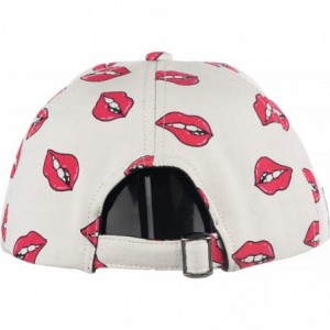 Baseball Caps Floral Print Baseball Cap Adjustable Snapback Six Panel Dad Hat for Women & Men Moldable Brim - Lips - C418AZ0A...