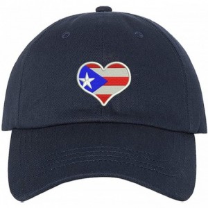 Baseball Caps Puerto Rico Flag Heart Unisex Baseball Hat - Navy - C7195HCHLGZ $30.80