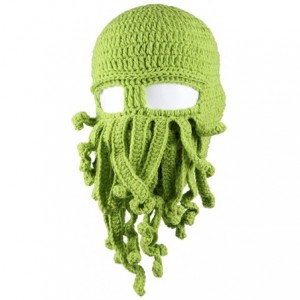 Skullies & Beanies Unisex Knit Stubble Beard Beanie - Green - CR11OX65UFJ $30.07