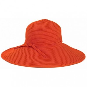 Sun Hats Women's Ribbon Braid Large Brim Hat - Once Size - Rust - CL118HQKG87 $72.01