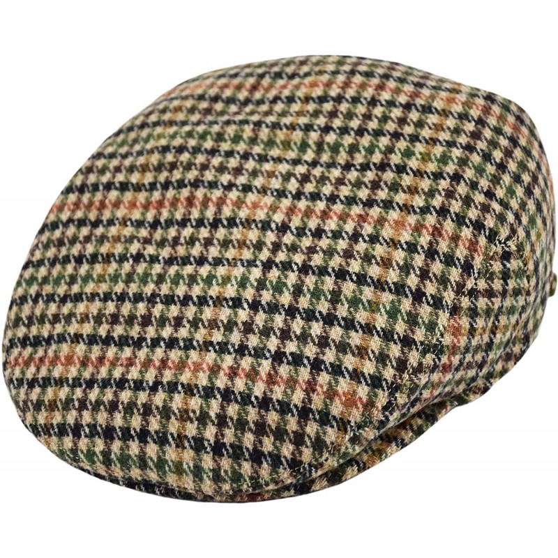 Newsboy Caps Classic Men's Flat Hat Wool Newsboy Herringbone Tweed Driving Cap - Iv1933-khaki - CP18CS0M9CL $18.34