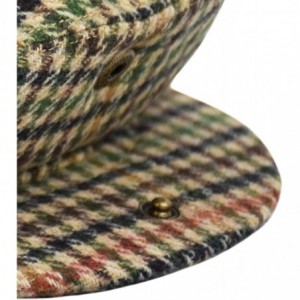 Newsboy Caps Classic Men's Flat Hat Wool Newsboy Herringbone Tweed Driving Cap - Iv1933-khaki - CP18CS0M9CL $18.34