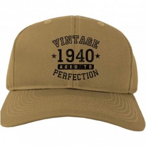 Baseball Caps 80th Birthday Vintage Birth Year 1940 Adult Baseball Cap Dad Hat (ONE-SIZE-1940- Khaki) - CC194ULY6A8 $36.44