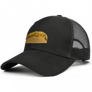 Baseball Caps Unisex Duck Tongue Hat Oklahoma Flag Adjustable Dad Sandwich Mesh Cap - Taco Pattern - CF18UOTTIGY $39.86