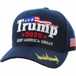 Baseball Caps Make America Great Again Our President Donald Trump Slogan with USA Flag Cap Adjustable Baseball Hat Red - CL18...