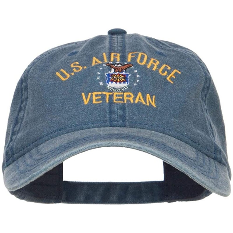 Baseball Caps US Air Force Veteran Military Embroidered Washed Cap - Navy - C917XWZK098 $41.66