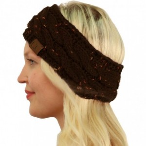Cold Weather Headbands Winter CC Confetti Warm Fuzzy Fleece Lined Thick Knit Headband Headwrap Hat Cap - Brown - C61888M3K6Q ...