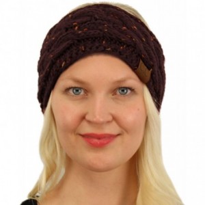Cold Weather Headbands Winter CC Confetti Warm Fuzzy Fleece Lined Thick Knit Headband Headwrap Hat Cap - Brown - C61888M3K6Q ...