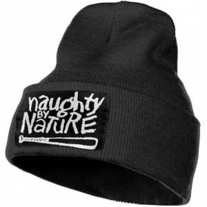 Skullies & Beanies Naughty by Nature Skull Beanie Hats Hip Hop Knit Cuffless Beanie Hat for Mens & Womens - Black - C718A6WLC...
