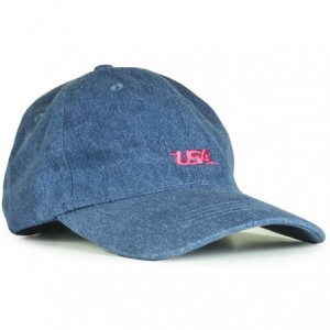Baseball Caps USA Cotton Dad Hat Adjustable Polo Style- Low Profile - Unstructured Baseball Cap - Dark Blue - CN183X7MEL5 $22.46