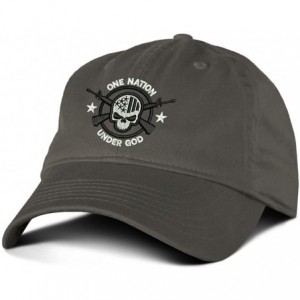 Baseball Caps One Nation Under God Military Baseball Hat - Charcoal - C312IFHJ6PV $41.63