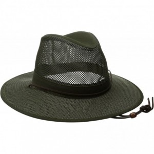 Cowboy Hats Aussie Breezer 5310 Cotton Mesh Hat - Olive - C2112VGFTDL $84.02