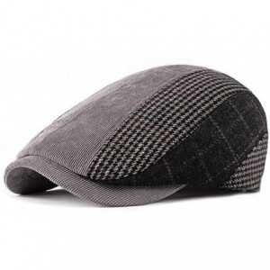 Newsboy Caps Men's Fashion Newsboy Hats Golf Peaked Cap Cotton Plaid Flat Driving - Style2 Light Grey - CT18X53CR4U $31.61