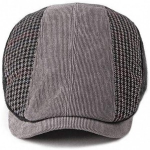 Newsboy Caps Men's Fashion Newsboy Hats Golf Peaked Cap Cotton Plaid Flat Driving - Style2 Light Grey - CT18X53CR4U $14.44