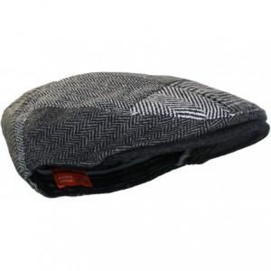 Newsboy Caps Tweed Patchwork Newsboy Driving Cap with Quilted Lining - Gray Patchwork Sm/Med - CR125J23CSH $17.31