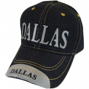 Baseball Caps Dallas Adult Size Denim Adjustable Baseball Cap - Black - C718QRAZH7A $23.78