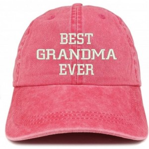 Baseball Caps Best Grandma Ever Embroidered Pigment Dyed Low Profile Cotton Cap - Red - CD12GPQY97J $15.74