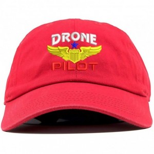 Baseball Caps Drone Pilot Aviation Wing Embroidered Soft Crown Dad Cap - Vc300_red - C018QGMDRNI $36.40