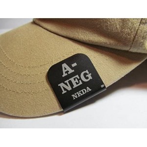Baseball Caps A- NEG Blood Type Laser Etched Hat Clip Black - C812GDG6BNL $13.42