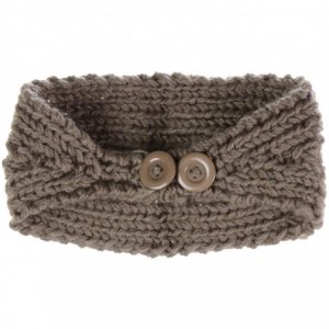 Cold Weather Headbands Womens Winter Chic Turban Bowknot/Floral Crochet Knit Headband Ear Warmer - Botton at Back Floral Dk.b...
