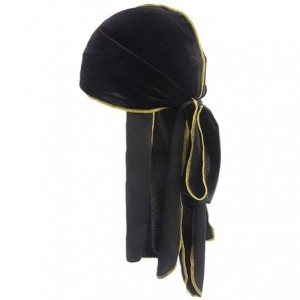 Skullies & Beanies Unisex Men Women's Fashion Velvet Bandana Hat Durag Rag Tail Headwrap Headwear - B - CE18N6E7408 $20.16