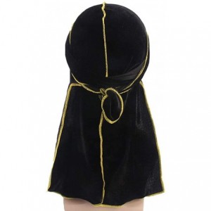 Skullies & Beanies Unisex Men Women's Fashion Velvet Bandana Hat Durag Rag Tail Headwrap Headwear - B - CE18N6E7408 $7.56