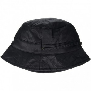Bucket Hats Women's Quilted Bucket Hat - Black - CM112F7QZEX $71.80