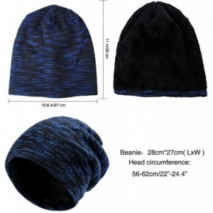 Skullies & Beanies Men Women Slouchy Thick Beanie Warm Knitted Hat Ladies Winter Loose Knit Ski Cap - Blue - CQ18K5O304X $11.73