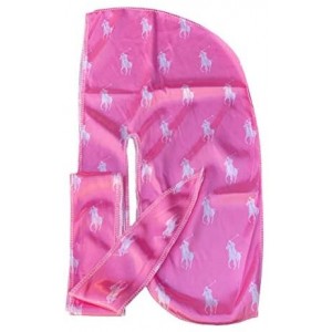 Skullies & Beanies Silky Designer Durag - (Multiple Designs) - 360 Waves - Pink/White Polo - C919203YCKQ $43.75