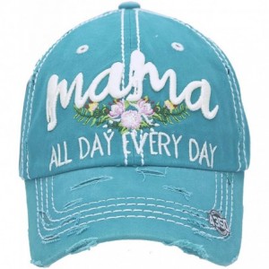 Baseball Caps Womens Baseball Cap Washed Distressed Vintage Adjustable Polo Style Dad hat - Turquoise Every Day - CM18YC45DN8...