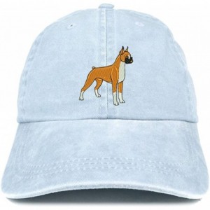 Baseball Caps Boxer Embroidered Dog Theme Low Profile Dad Hat Cotton Cap - Light Blue - C6185LTT7IE $36.42