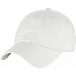 Baseball Caps Unisex Classic Blank Low Profile Cotton Unconstructed Baseball Cap Dad Hat - White - CU18RU9OIUL $19.59